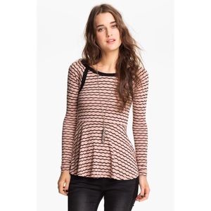 Free People - Striped Peplum Sweater - Sz S - VGUC